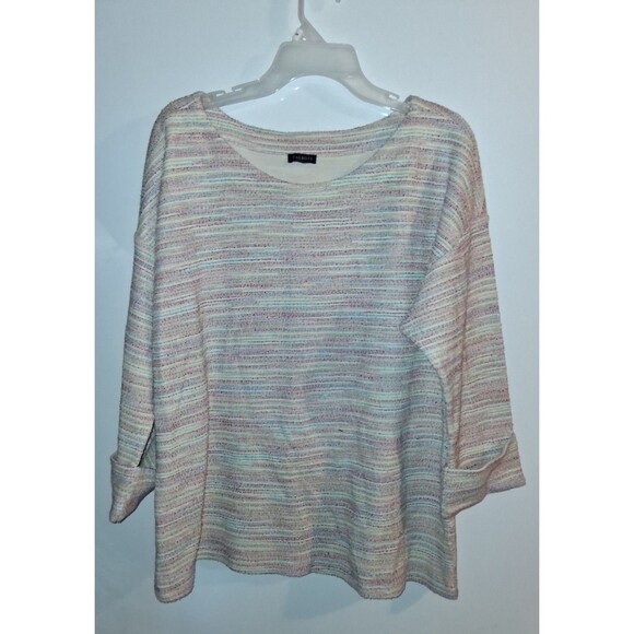 Talbots Multicolor Stripe 3/4 Sleeve Blouse Sz 2X - Picture 1 of 3